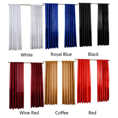 Solid Satin Door Window Curtain, Semi-Shading