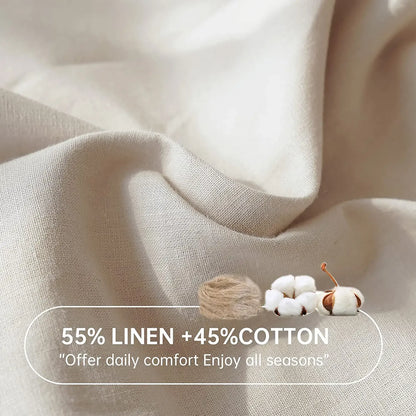 Linen Fitted Sheet (1 Piece) - 14 Inch Deep Pocket Mattress Cover