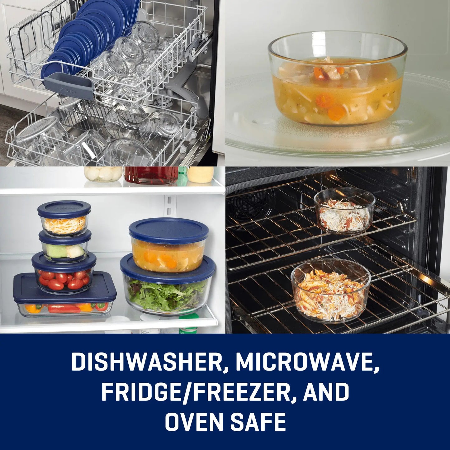 30 Piece Glass food storage containers with lids, dishwasher and microwave safe