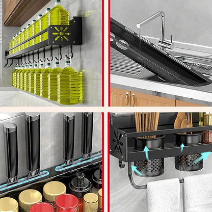 Wall-mounted Kitchen Organizer Shelf-Spice/Knife/Utensil Organizer