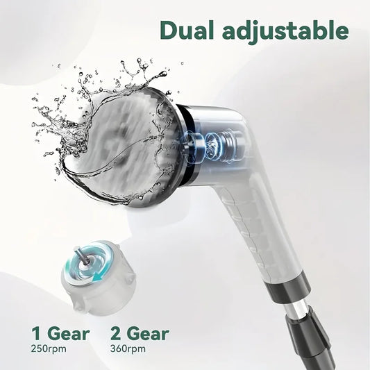 9 in-1 Electric Rotating Cleaning Brush W/ Replaceable Heads