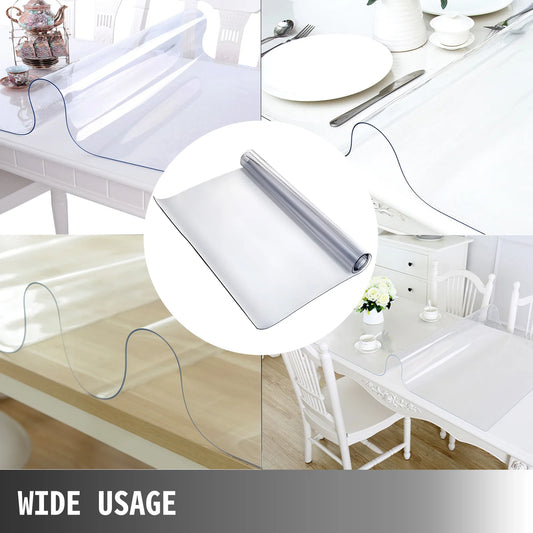 PVC Tablecloth Transparent 1.5mm- 2mm Waterproof/Oilproof Plastic Cover