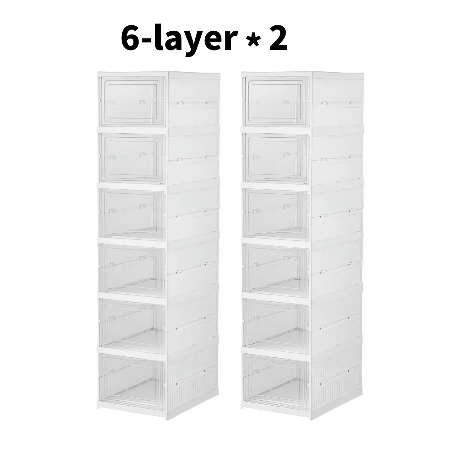 3 Layer Foldable Clear Shoe Cabinet Dustproof
