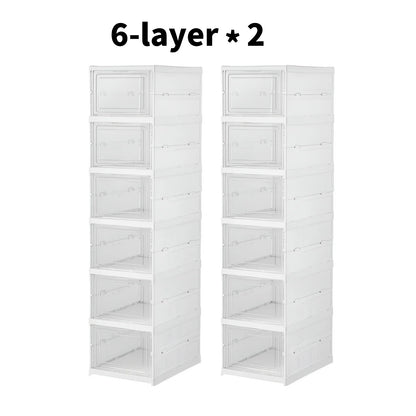 3 Layer Foldable Clear Shoe Cabinet Dustproof