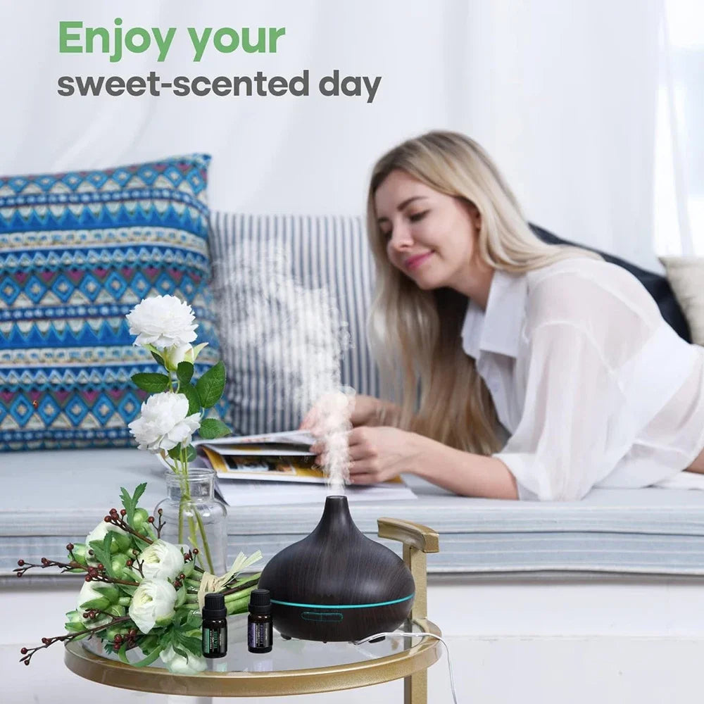 Oil Diffuser, 550ml Aromatherapy BPA-Free Essential Oil