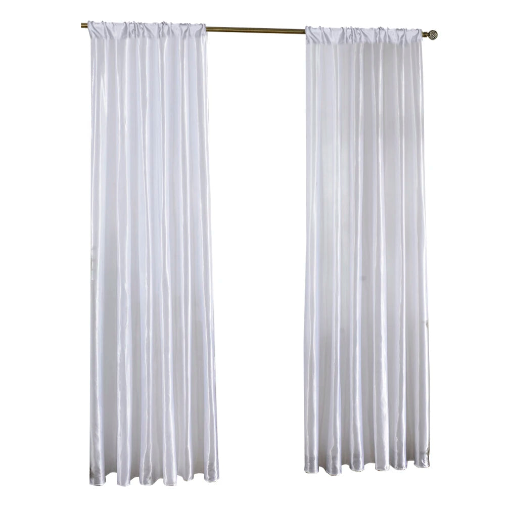 Solid Satin Door Window Curtain, Semi-Shading