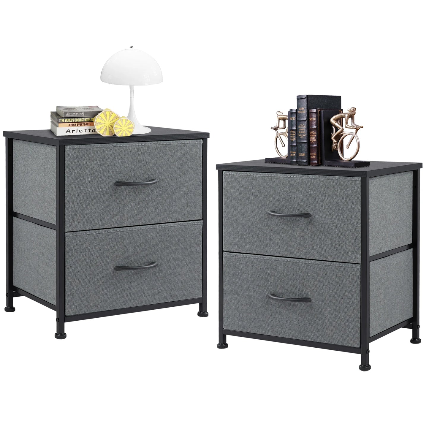 JHK Living Room Cabinet Layers Set of 2 Fabric Drawers