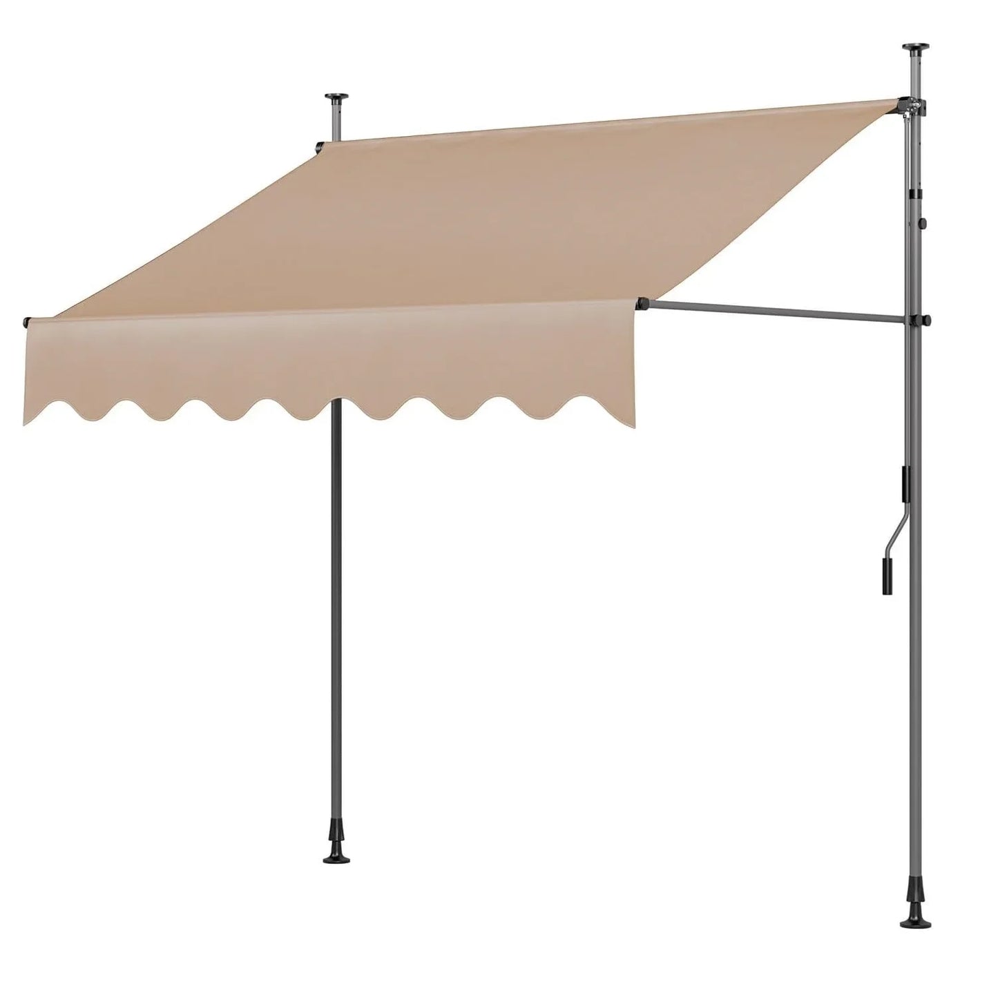 Outdoor Patio Awning Sunshade Shelter, Manual Retractable Awning/Canopy