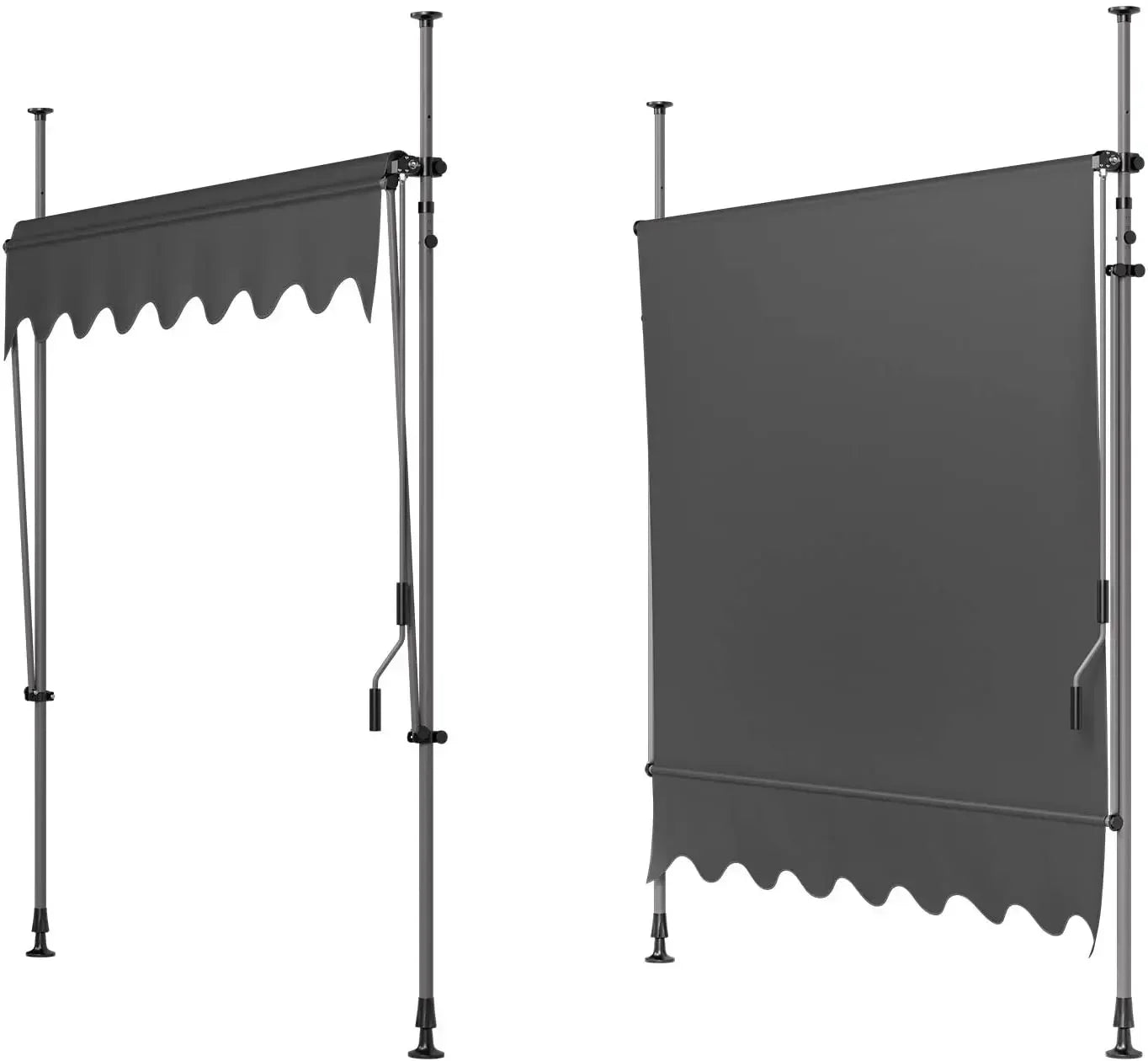Outdoor Patio Awning Sunshade Shelter, Manual Retractable Awning/Canopy