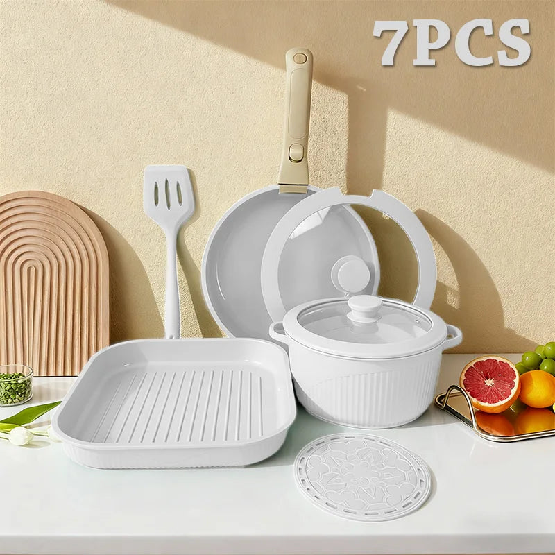 24 Piece Induction Nonstick Pots and Pans Set, Nonstick Cookware RV Cookware Set, Oven Safe