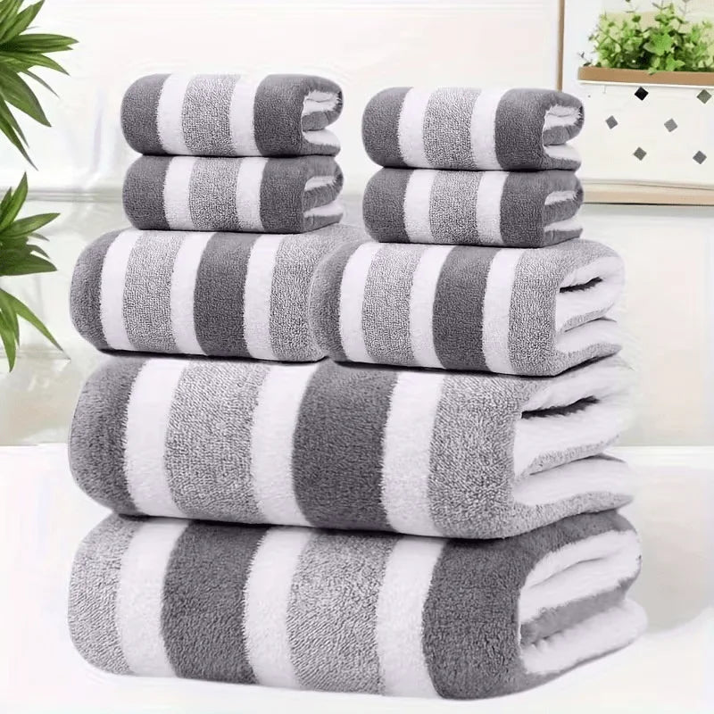 2pcs Luxury Coral Fleece Towel Set - 5-Star Hotel Standard Super Soft Quick Dry Bath & Hand Towel