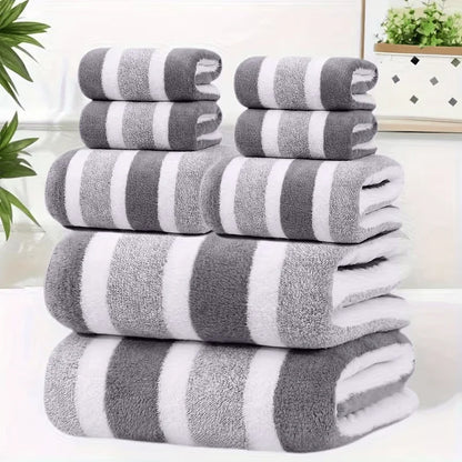 2pcs Luxury Coral Fleece Towel Set - 5-Star Hotel Standard Super Soft Quick Dry Bath & Hand Towel