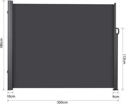 Retractable Side Awning- Garden Terrace Sunshade/Screen Privacy/Divider