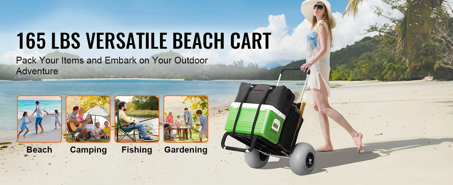 Beach Dolly with Big Wheels for Sand- Folding