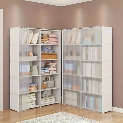6-Layer Bedroom Clothes Closet, Storage Rack Wardrobe