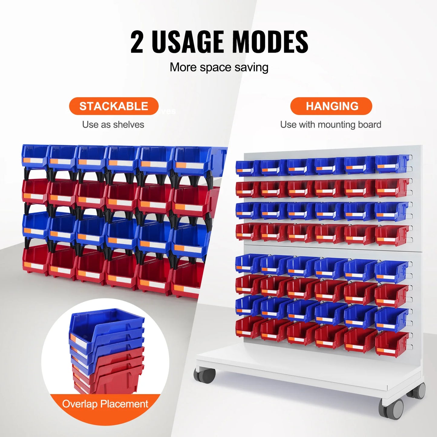 24pcs Stackable Organizer Bin 5x4*3inch Freestanding Tiered Shelf for Garage/Office