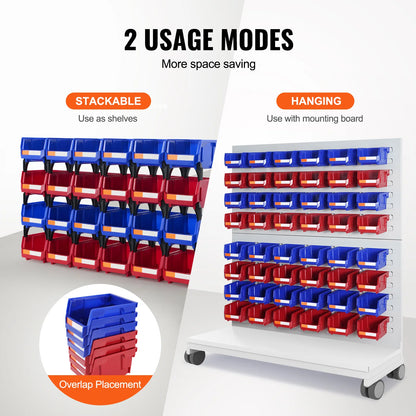 24pcs Stackable Organizer Bin 5x4*3inch Freestanding Tiered Shelf for Garage/Office