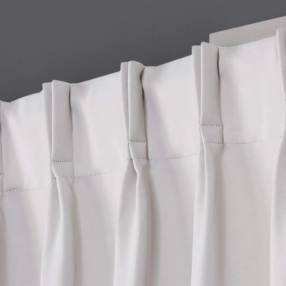 Light Blue Double Pinch Pleated Curtains Set