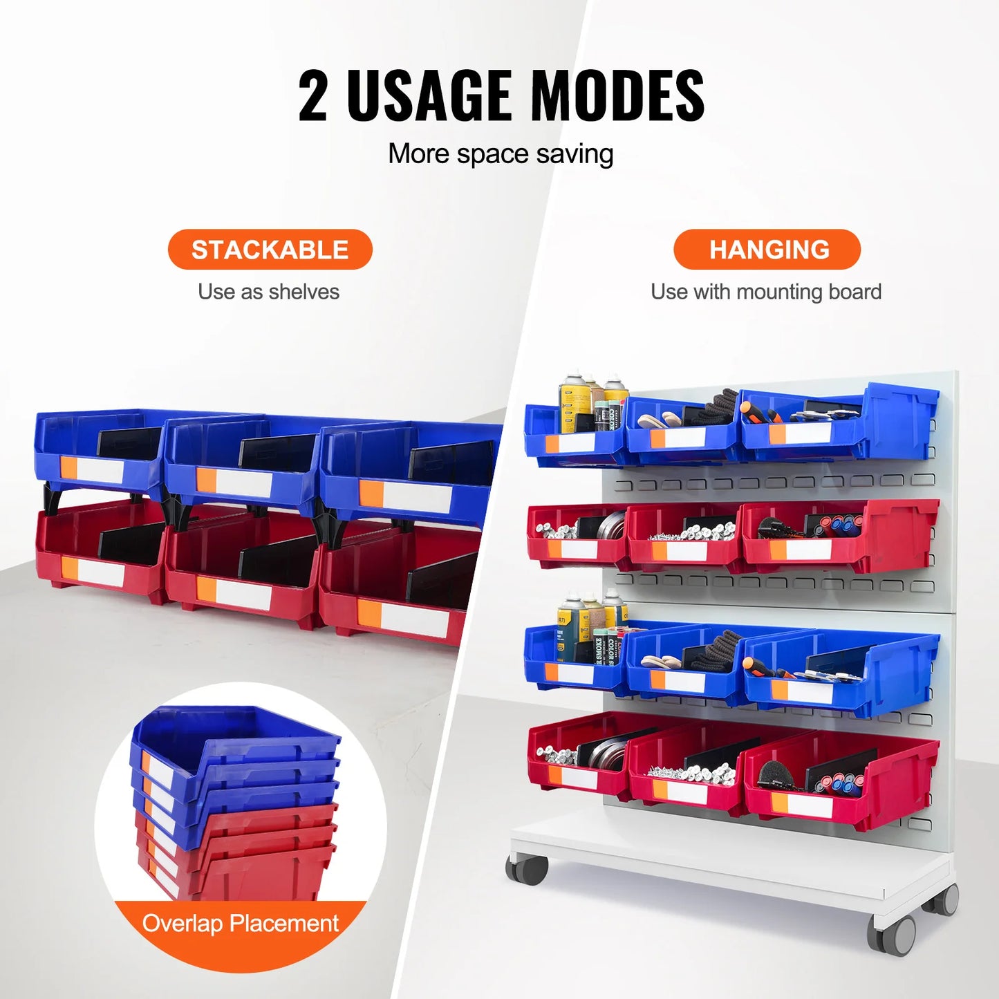 Organizer Bin Stacking Containers for Garage/Office-6pcs Garage Storage Bin