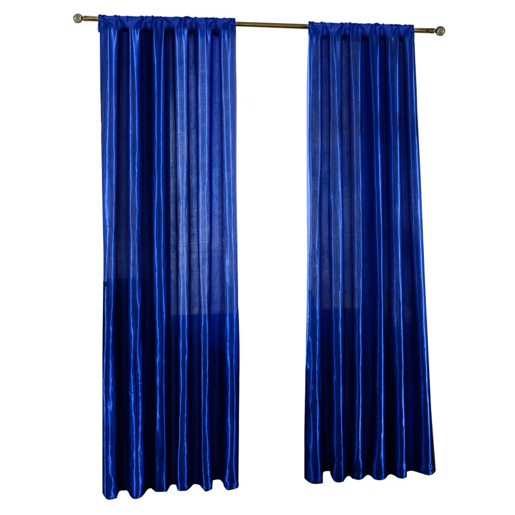 Solid Satin Door Window Curtain, Semi-Shading