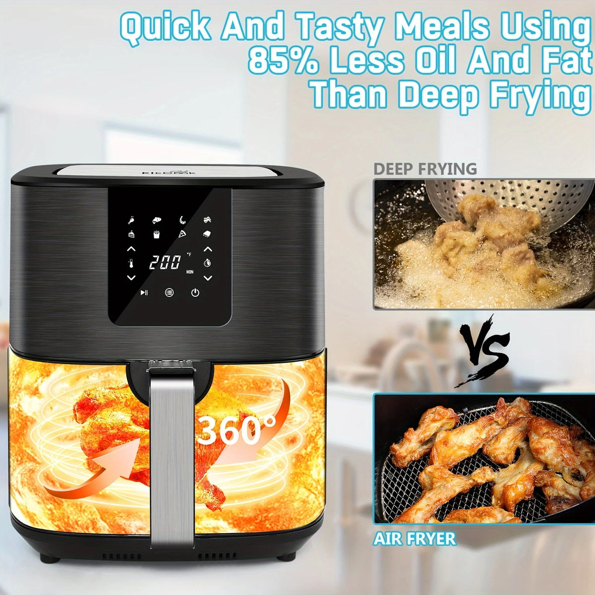Large Air Fryer, 1500W 7QT