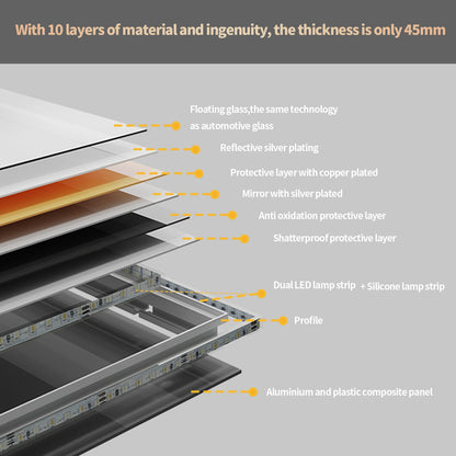 Hanging Large LED Bathroom Mirror with Lights