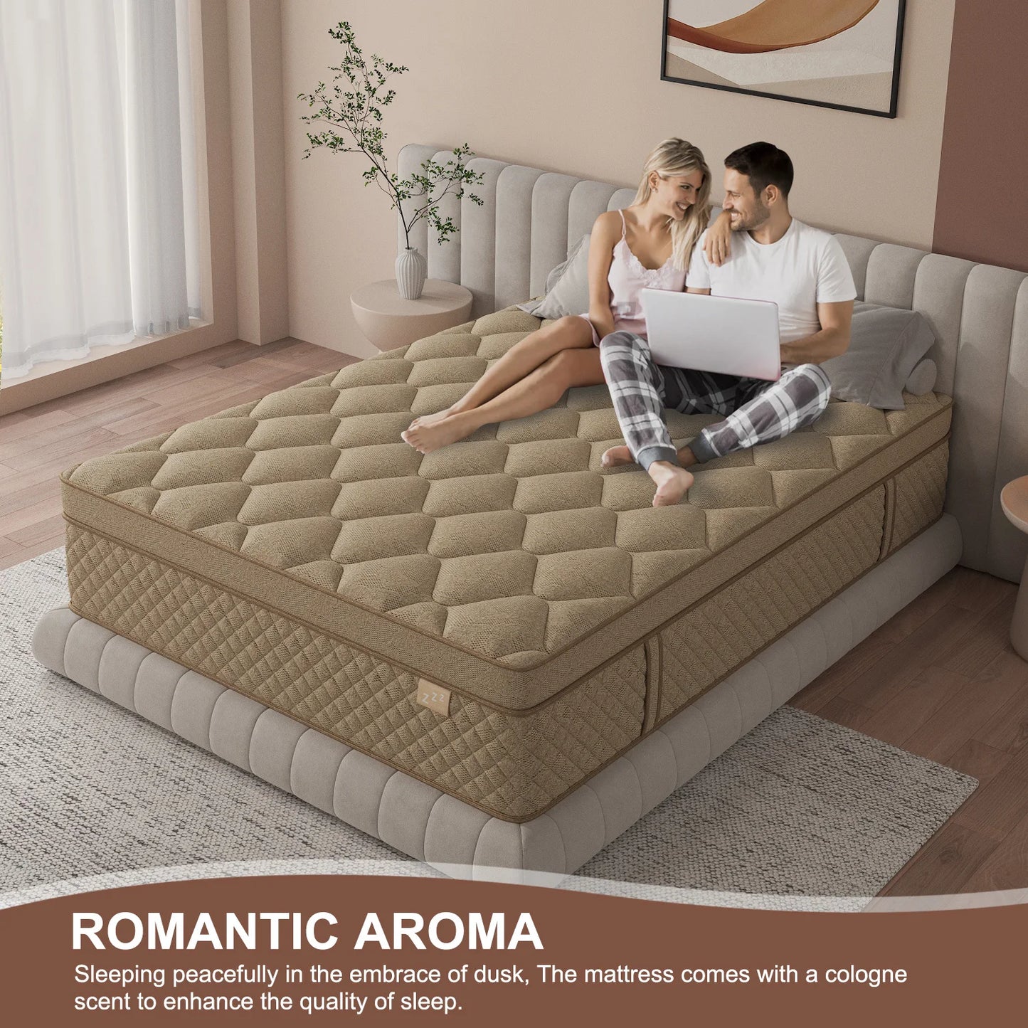 12"/14" Gel Memory Foam Hybrid Pocket Spring Mattress In A Box