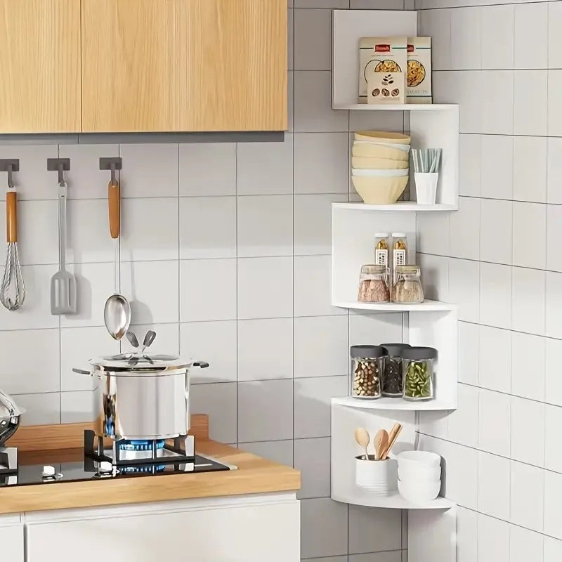 5-Tier Corner Shelf - Space Saving Wall Mount