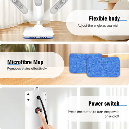 Steam Mop & Detachable Steam Cleaner, 1500W