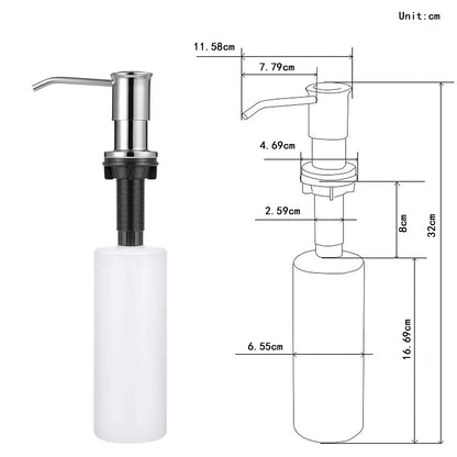Liquid Soap Dispensers With 500ml Bottle Kitchen Sink Built In