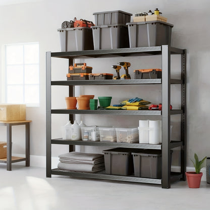 2000/3030LBS Metal Storage Shelving Unit, Utility Rack Shelf, 60/72"Heavy Duty Garage Shelving 5 Tier Adjustable