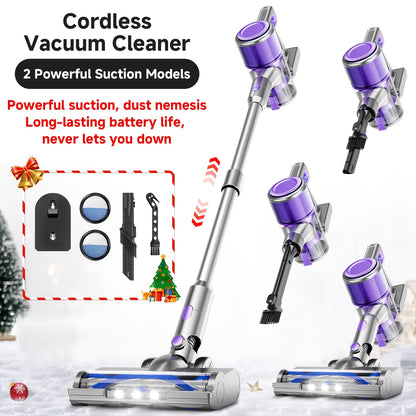 Cordless Vacuum Cleaner, 45-70Kpa Powerful Stick Vacuum with 45min Runtime, 50.72oz Dust Cup, Rechargeable/Wireless Vacuum for Hardwood Floor Carpet