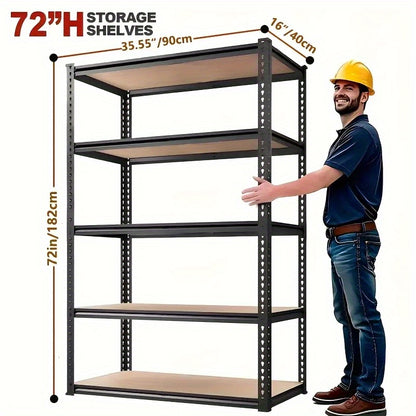 72 Inch Heavy-duty Metal Storage Rack, With A Load-bearing Capacity Of 2000 Pounds Per Layer, Adjustable Height, Easy Assembly For Independent Garage, Warehouse, Home, And Office Shelves - Industrial Style Sorting Rack, Utili