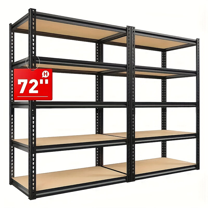 72 Inch Heavy-duty Metal Storage Rack, With A Load-bearing Capacity Of 2000 Pounds Per Layer, Adjustable Height, Easy Assembly For Independent Garage, Warehouse, Home, And Office Shelves - Industrial Style Sorting Rack, Utili