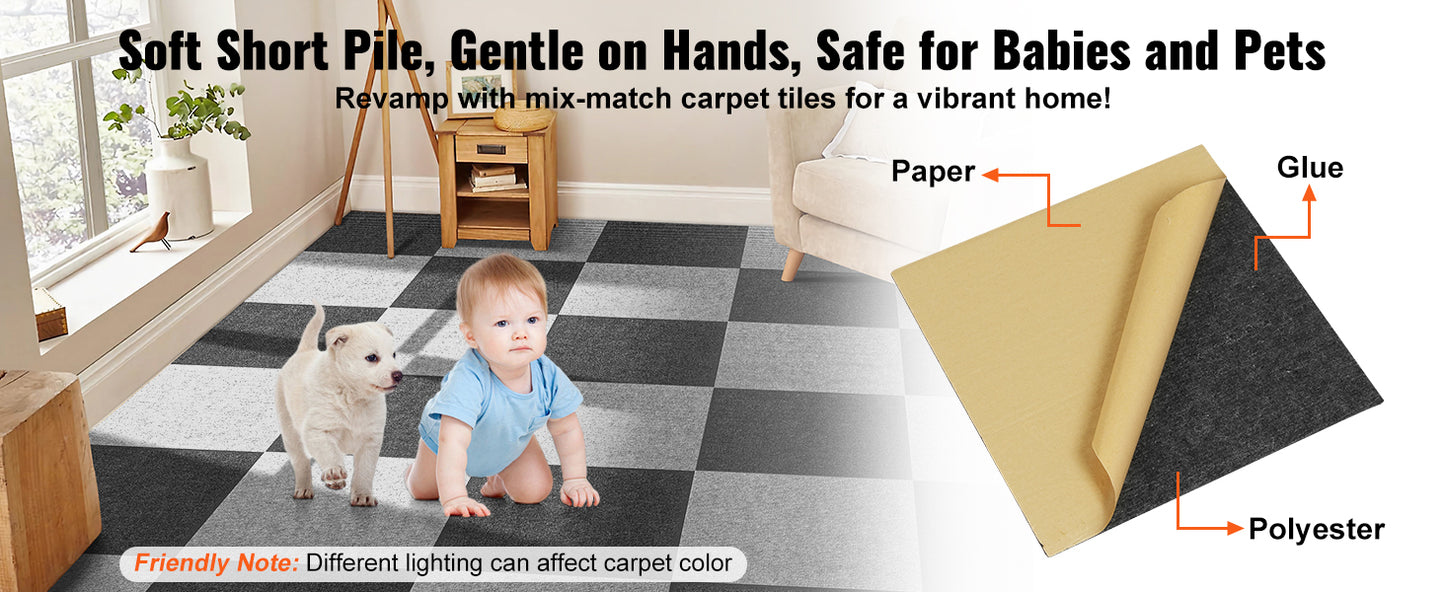 Carpet Tiles Peel & Stick Self Adhesive Carpet-Indoor/Outdoor