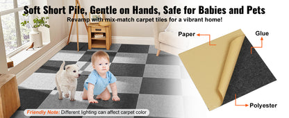 Carpet Tiles Peel & Stick Self Adhesive Carpet-Indoor/Outdoor