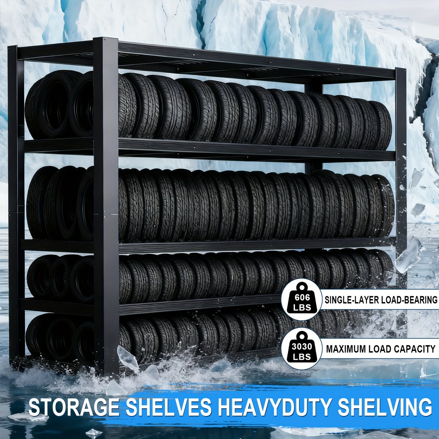 2000/3030LBS Metal Storage Shelving Unit, Utility Rack Shelf, 60/72"Heavy Duty Garage Shelving 5 Tier Adjustable