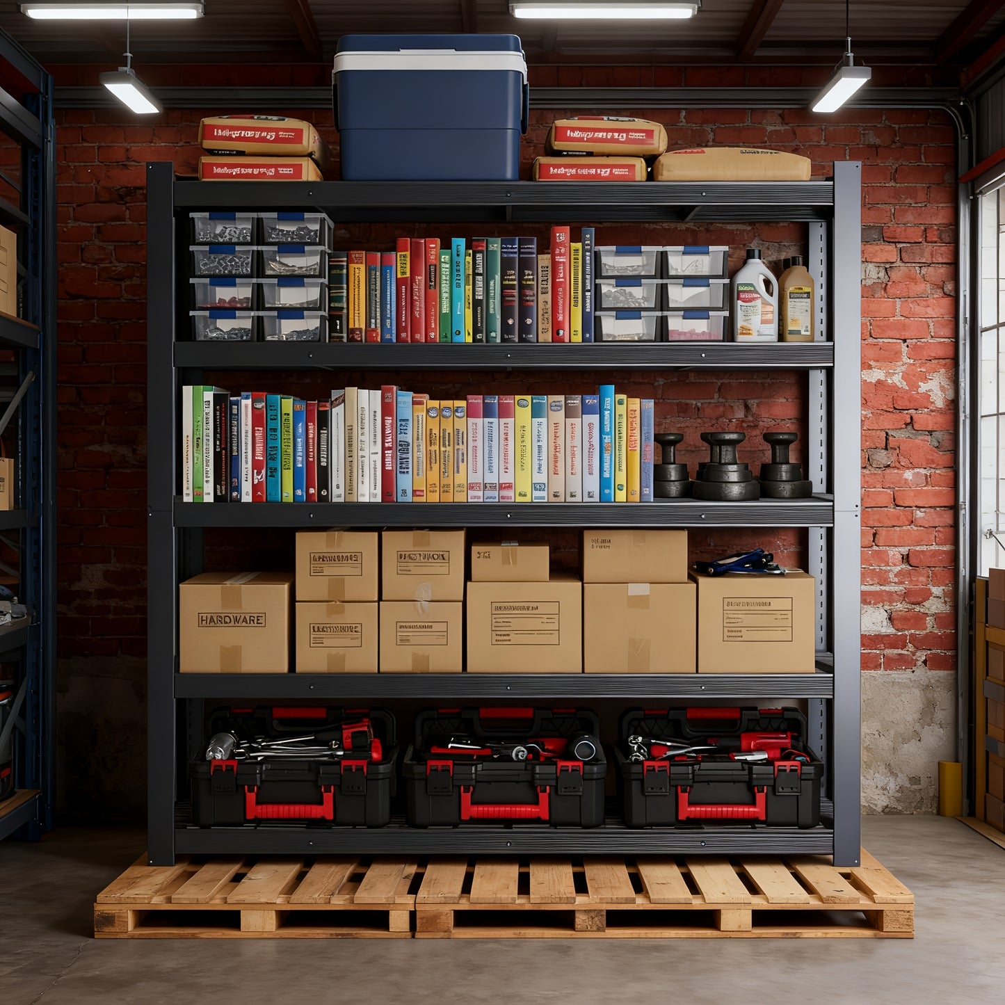 2000/3030LBS Metal Storage Shelving Unit, Utility Rack Shelf, 60/72"Heavy Duty Garage Shelving 5 Tier Adjustable