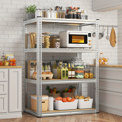 48" W X 24" D X 60" H, 48''W Garage Shelving Heavy Duty Shelving Storage Shelves 2400LB 4 Tier Adjustable, Industrial Strength