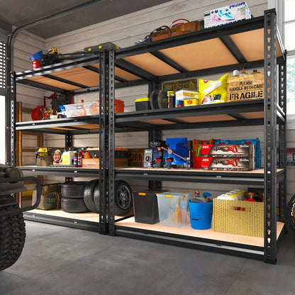 48" W X 24" D X 60" H, 48''W Garage Shelving Heavy Duty Shelving Storage Shelves 2400LB 4 Tier Adjustable, Industrial Strength