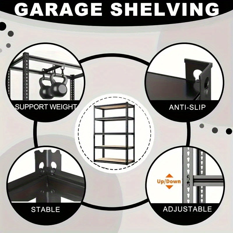 72 Inch Heavy-duty Metal Storage Rack, With A Load-bearing Capacity Of 2000 Pounds Per Layer, Adjustable Height, Easy Assembly For Independent Garage, Warehouse, Home, And Office Shelves - Industrial Style Sorting Rack, Utili