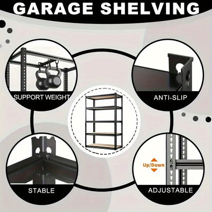 72 Inch Heavy-duty Metal Storage Rack, With A Load-bearing Capacity Of 2000 Pounds Per Layer, Adjustable Height, Easy Assembly For Independent Garage, Warehouse, Home, And Office Shelves - Industrial Style Sorting Rack, Utili