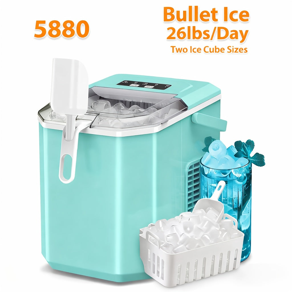 Nugget Or Bullet Ice Makers Countertop, 26 Lbs/24 H, 33 Lbs/24 H,35 Lbs/24 H Self-Cleaning,One-Click Operation