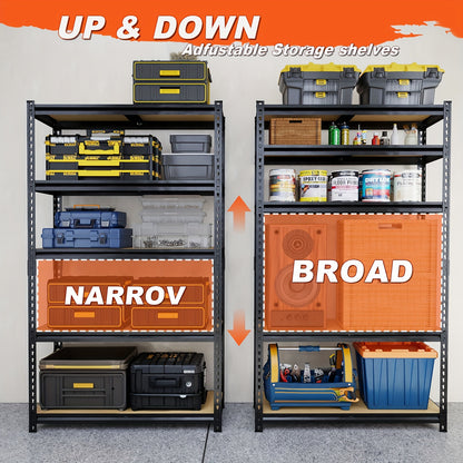 Heavy Duty 2500LB Capacity 5-Tier Adjustable Metal Shelving Unit - Extra Wide 40"W X 72"H X 20"D