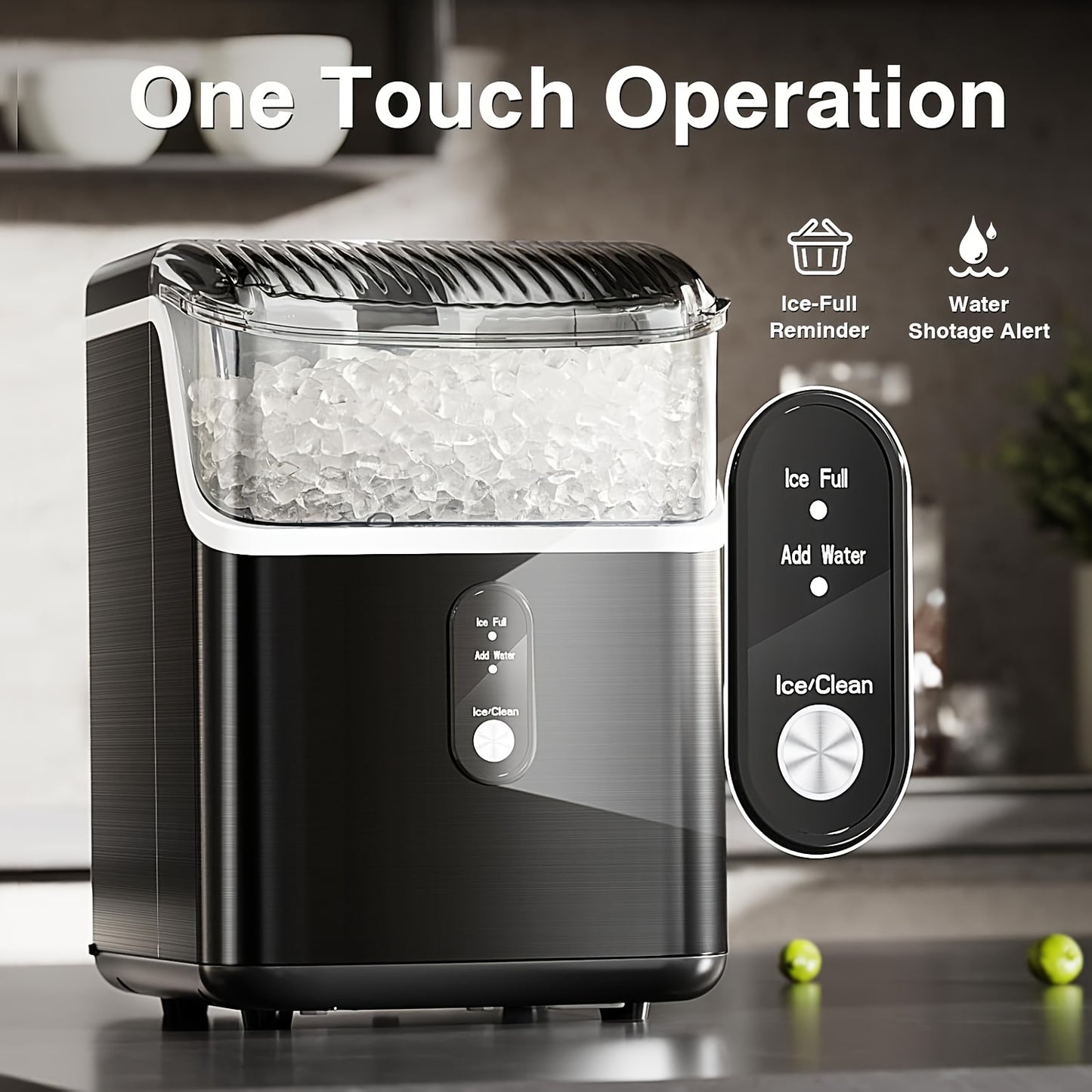 Nugget Or Bullet Ice Makers Countertop, 26 Lbs/24 H, 33 Lbs/24 H,35 Lbs/24 H Self-Cleaning,One-Click Operation