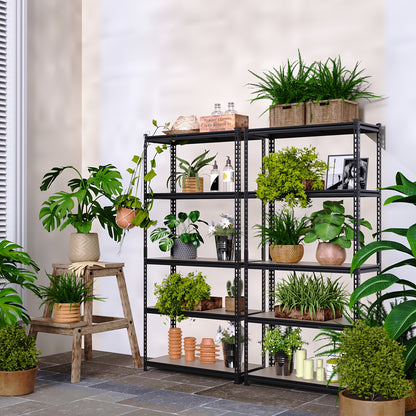 [2pcs Heavy Duty Shelving] Outdoor/Indoor Metal Plant Stand, Adjustable 60" 2000LBS 5-Tier
