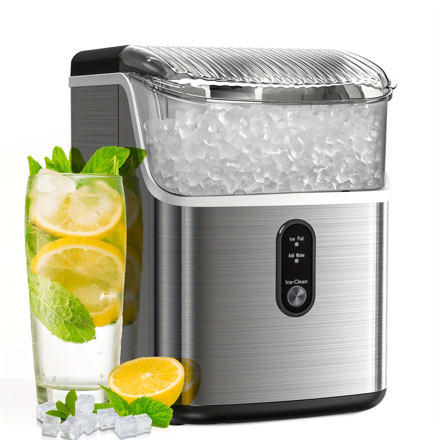 Nugget Or Bullet Ice Makers Countertop, 26 Lbs/24 H, 33 Lbs/24 H,35 Lbs/24 H Self-Cleaning,One-Click Operation