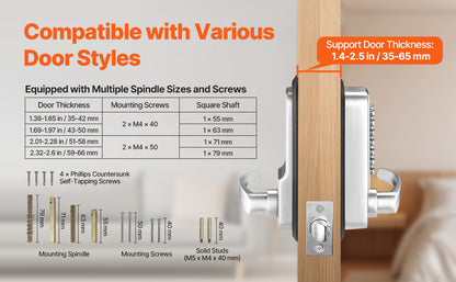 Mechanical Keyless Entry Door Lock 14 Key
