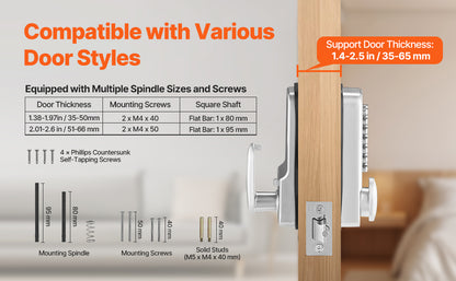 Mechanical Keyless Entry Door Lock 14 Key