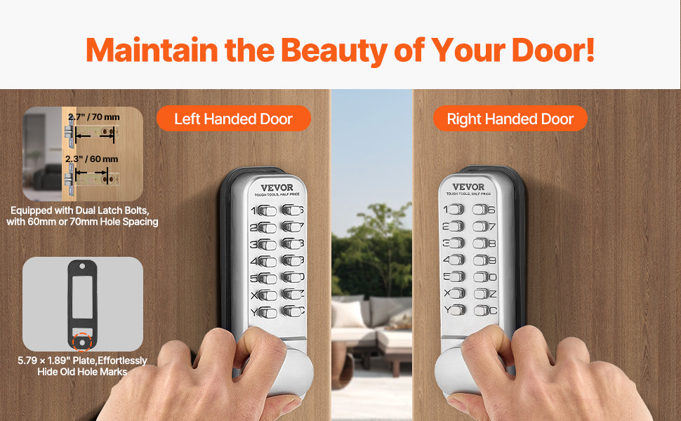 Mechanical Keyless Entry Door Lock 14 Key